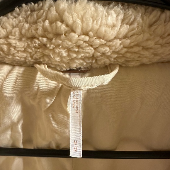 🍃 Free People Teddy Peacoat 🌸 size Medium 🍃 in color Oatmeal 🩷🍃 NWT - Picture 16 of 16